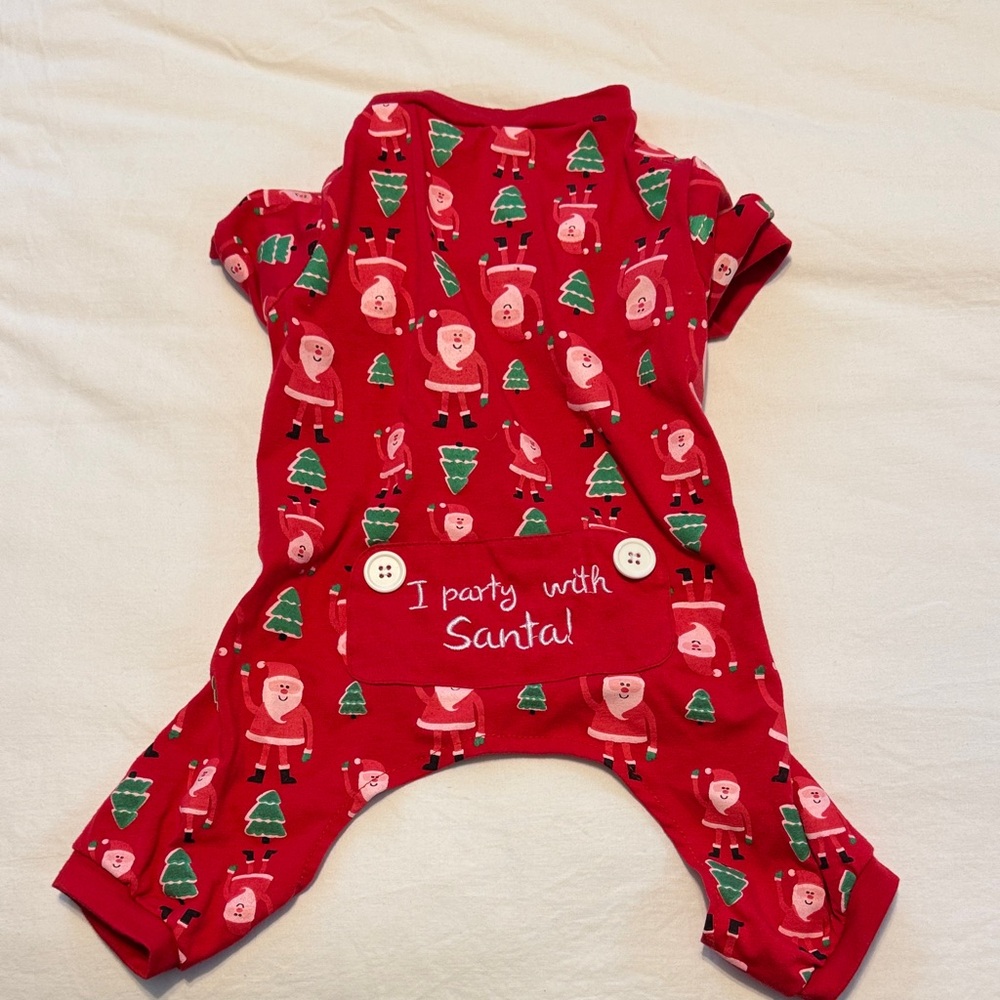 Festive Red Santa Pj’s for dog